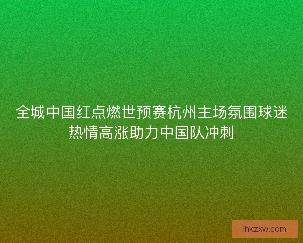 全城中国红点燃世预赛杭州主场氛围球迷热情高涨助力中国队冲刺