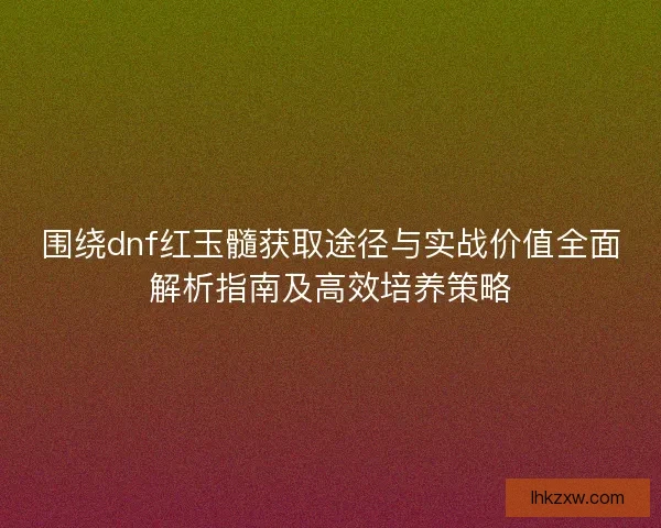围绕dnf红玉髓获取途径与实战价值全面解析指南及高效培养策略