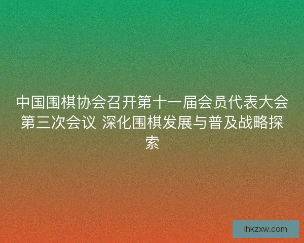 中国围棋协会召开第十一届会员代表大会第三次会议 深化围棋发展与普及战略探索