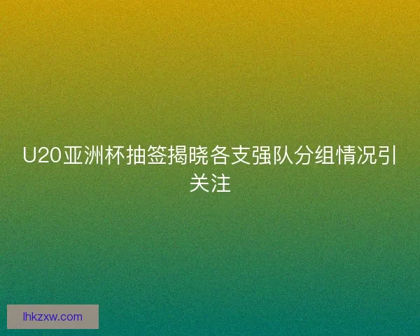 U20亚洲杯抽签揭晓各支强队分组情况引关注