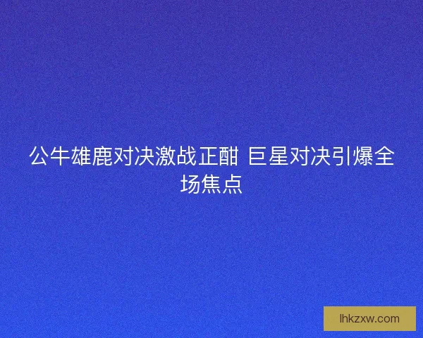 公牛雄鹿对决激战正酣 巨星对决引爆全场焦点