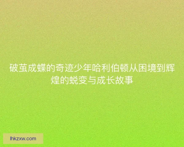 破茧成蝶的奇迹少年哈利伯顿从困境到辉煌的蜕变与成长故事